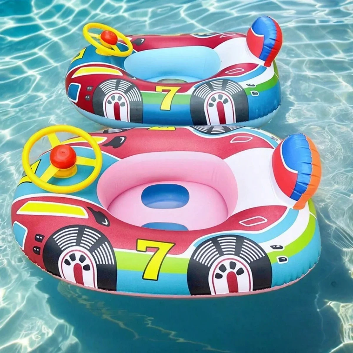 Baby Swimming Pool Float Cute Car Design Toddler Floatie Boat Swim Tube