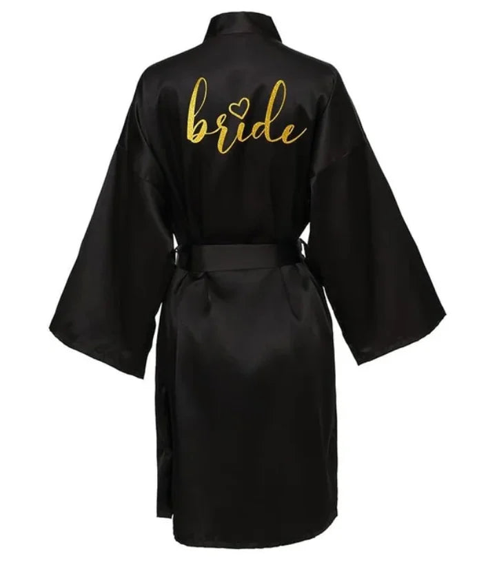Bride Robe Kimono Satin Pajamas Bridesmaid Bathrobe