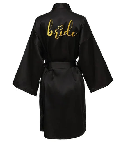 Bride Robe Kimono Satin Pajamas Bridesmaid Bathrobe