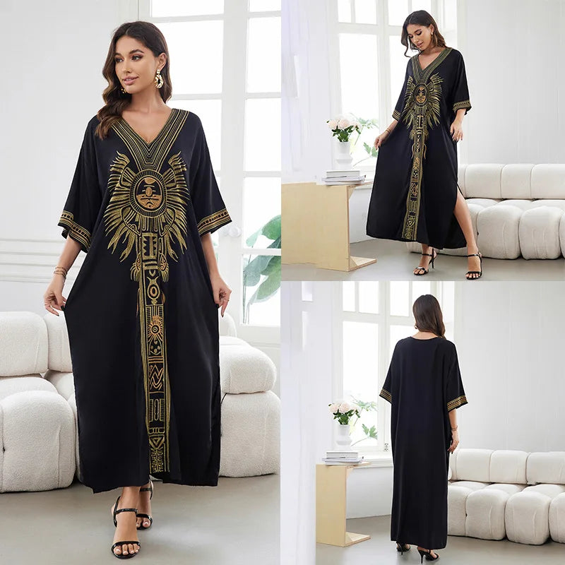 Swimsuit Cover Ups Short Sleeve Cover Up Kaftan Dresses