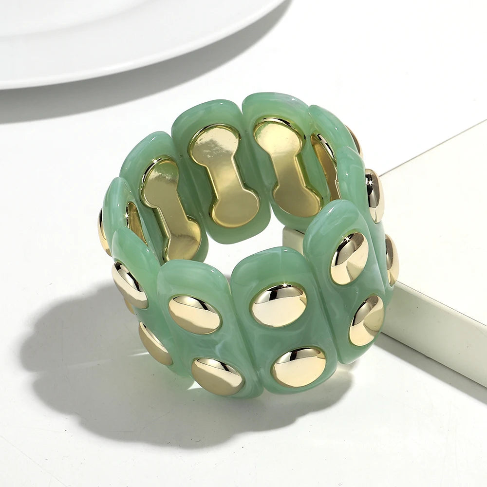 Vintage Acrylic Cuff Irregular Geometric Wide Bangles Bracelets