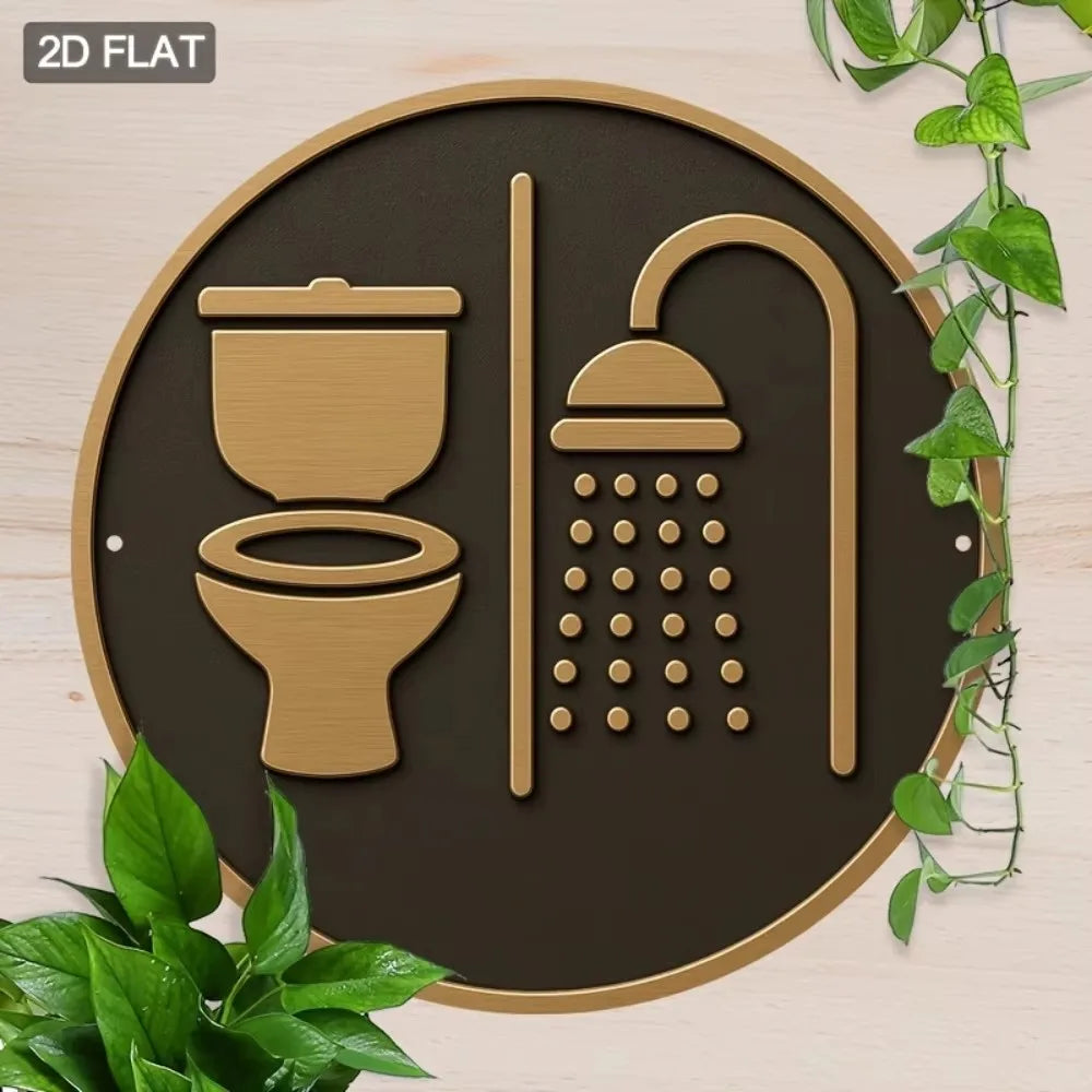 Golden Shower Head Sign  Bathroom Decor