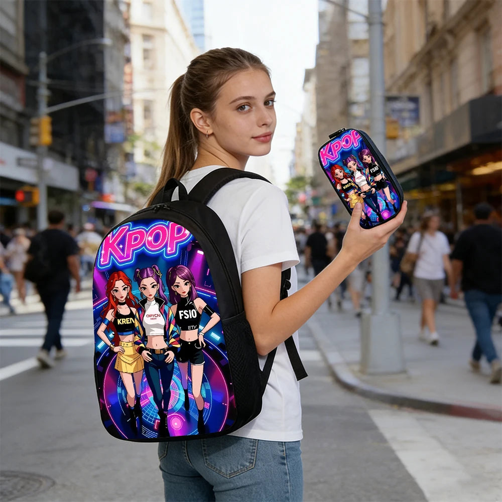 1-5pcs K-POP Group Print Backpack Set Lightweight Daily Large Capacity