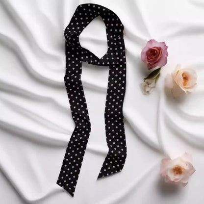Narrow Long Scarf Polka Dot Tie Bag Ribbon Headband Choker