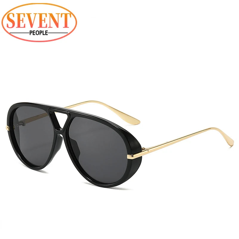 Oversized Oval Punk Pilot Sunglasses