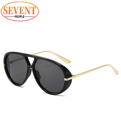 Oversized Oval Punk Pilot Sunglasses