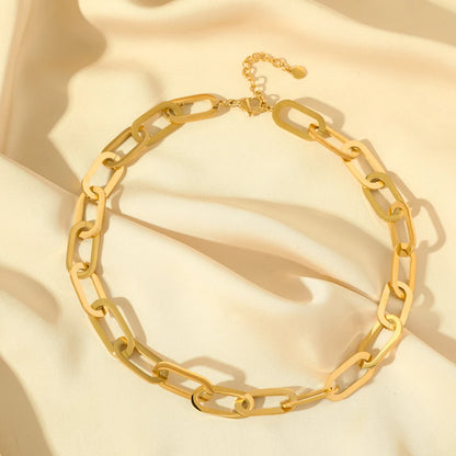 316L Stainless Steel Gold Color Woven Chain Chokers Necklace