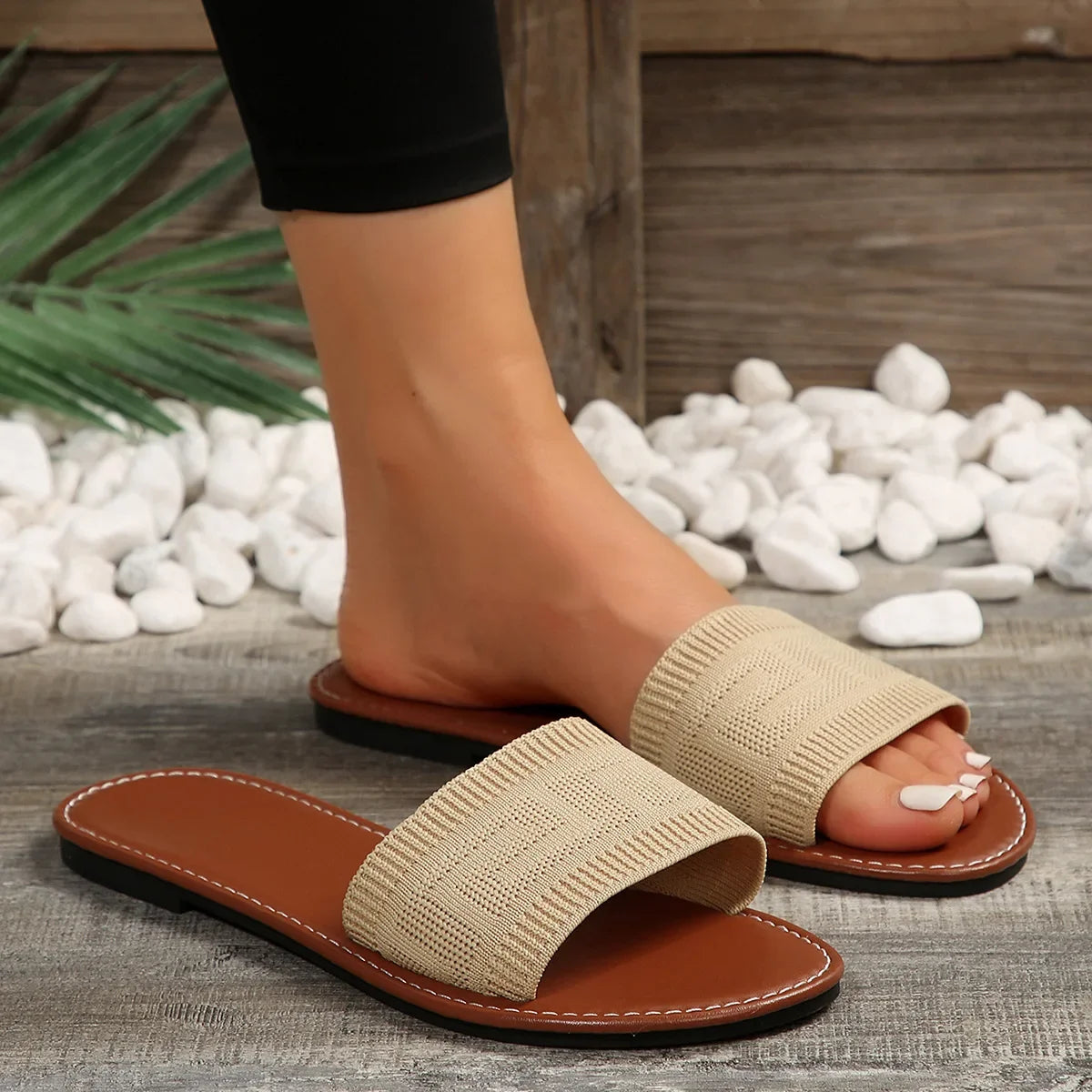 Luxury Flat Open Toe Slippers