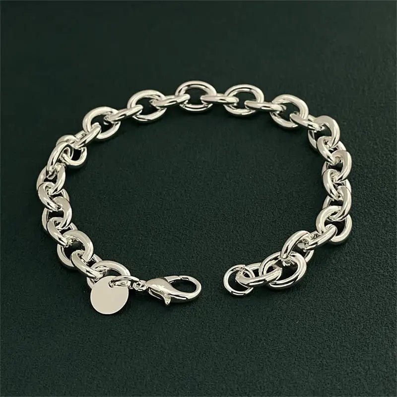 DANA 925 Sterling Silver Chain Charm Bracelet