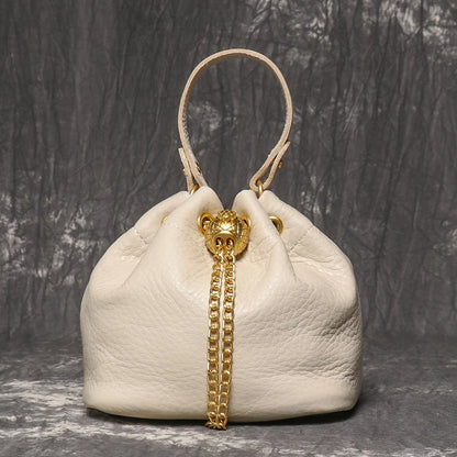 Genuine Leather Chain Crossbody Bag