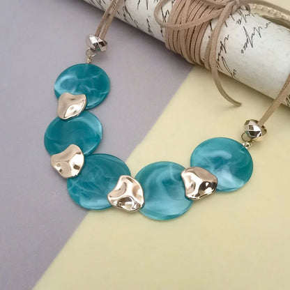 Bohemian Statement Acrylic Circular Pendants Necklace