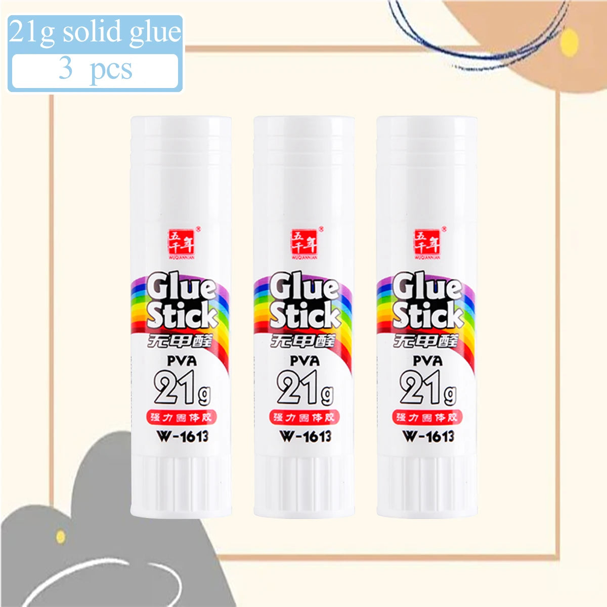 3/6PCS Student Office Stick Long Lasting Smooth Handmade Art Glue