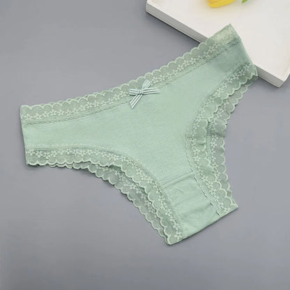 5 PCS Pantie Sexy Lace Cotton Briefs Lingerie