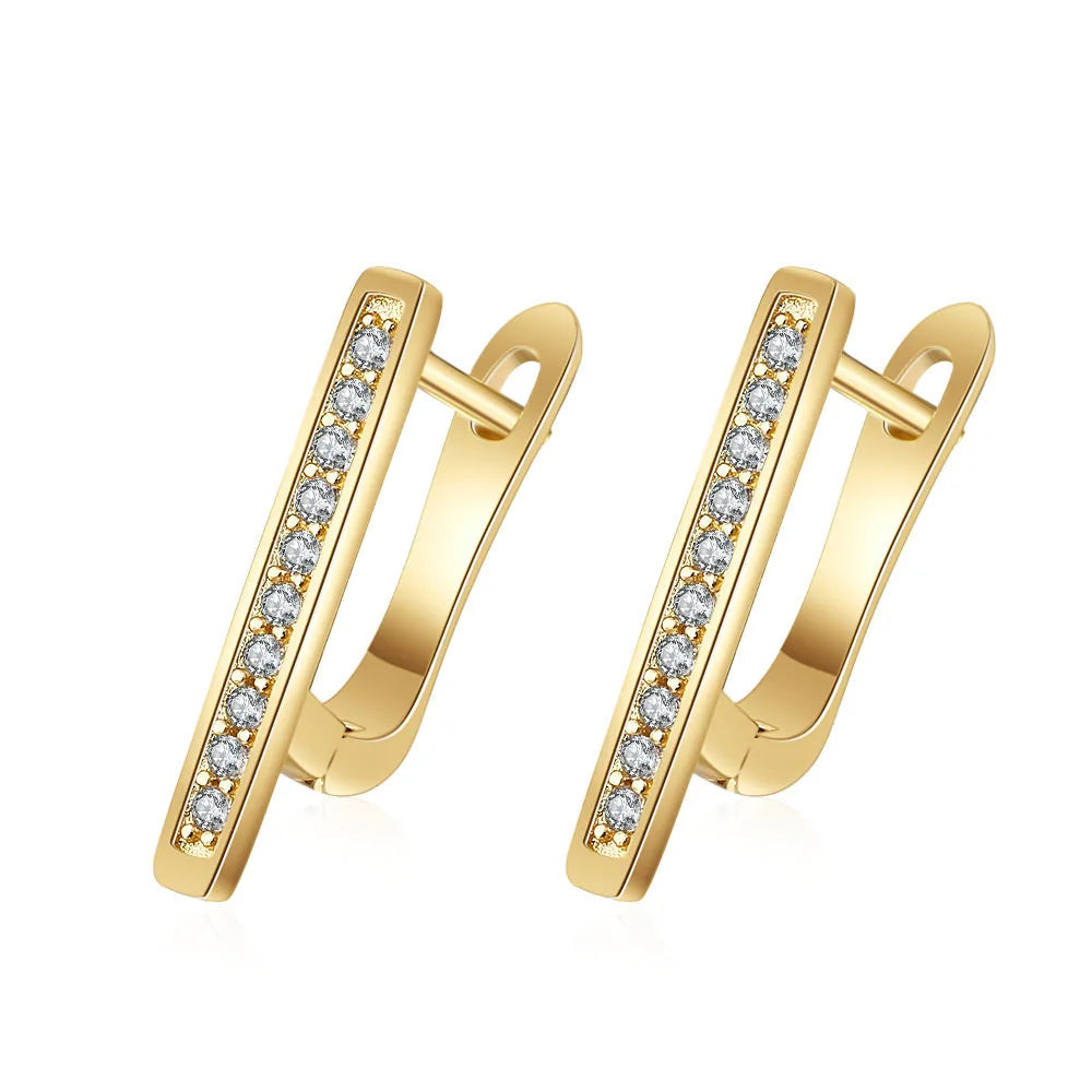 925 Silver Needle Princess Crystal Square Zircon Drop Earrings