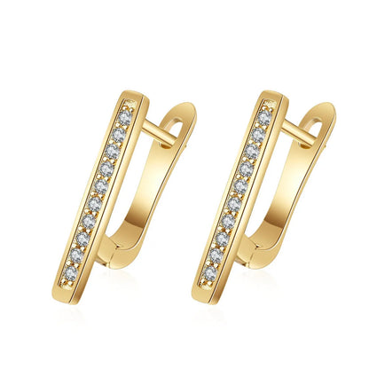925 Silver Needle Princess Crystal Square Zircon Drop Earrings