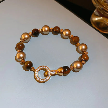Elegant Imitation Pearl French Gray Pearls Bangles Light Round Beaded Bracelets