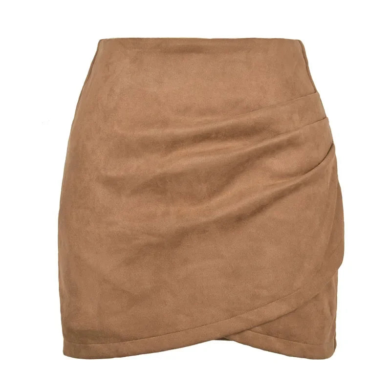 Sexy Slim Fit Suede Mini Skirt