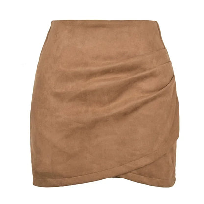Sexy Slim Fit Suede Mini Skirt