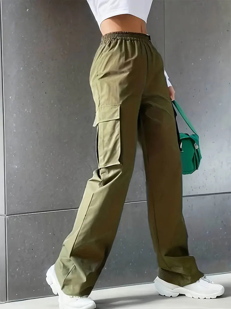 Workwear High Waist Wide Leg Pants