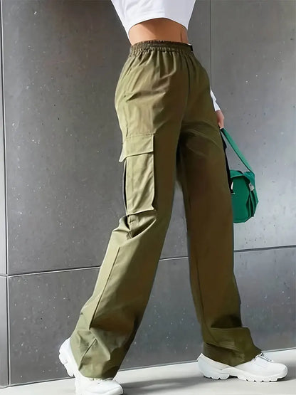 Workwear High Waist Wide Leg Pants