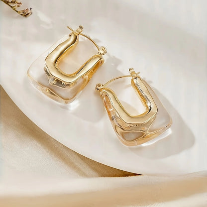 U-Shaped Hoop Golden Earring