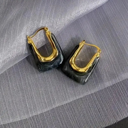 U-Shaped Hoop Golden Earring