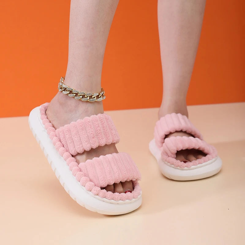 Home Open-Toe Cross Slippers