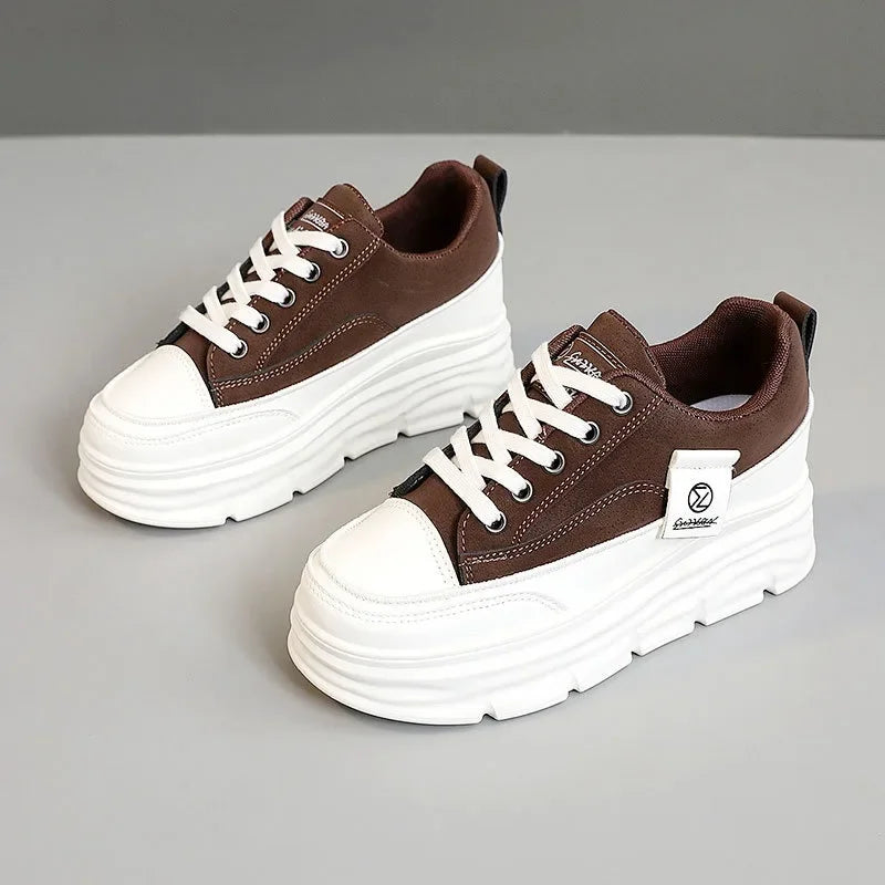 Flats Chunky Lace-up Walking Sneakers