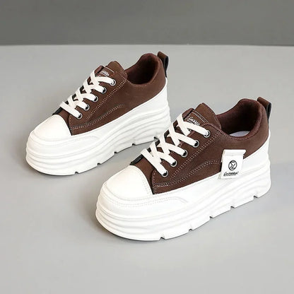 Flats Chunky Lace-up Walking Sneakers
