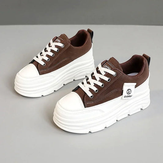 Flats Chunky Lace-up Walking Sneakers