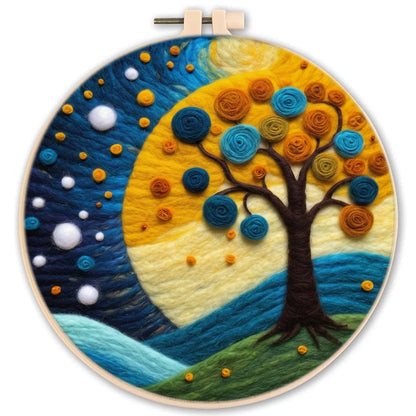 Waterfall Landscape Wool Felting Painting Frame DIY Wool Embroidery Kit