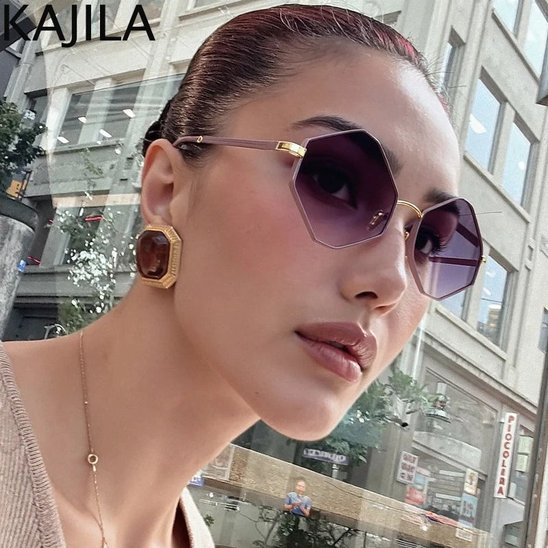 Small Frame Hexagon Punk Sunglasses