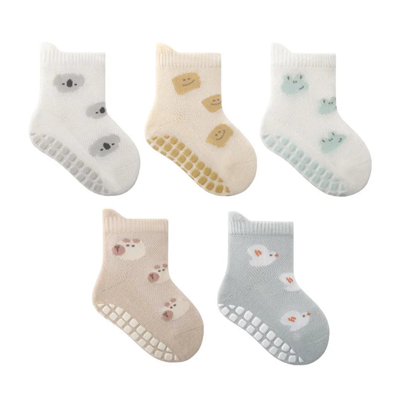 5 Pairs Non-Slip Socks Cute Cartoon Floor Socks