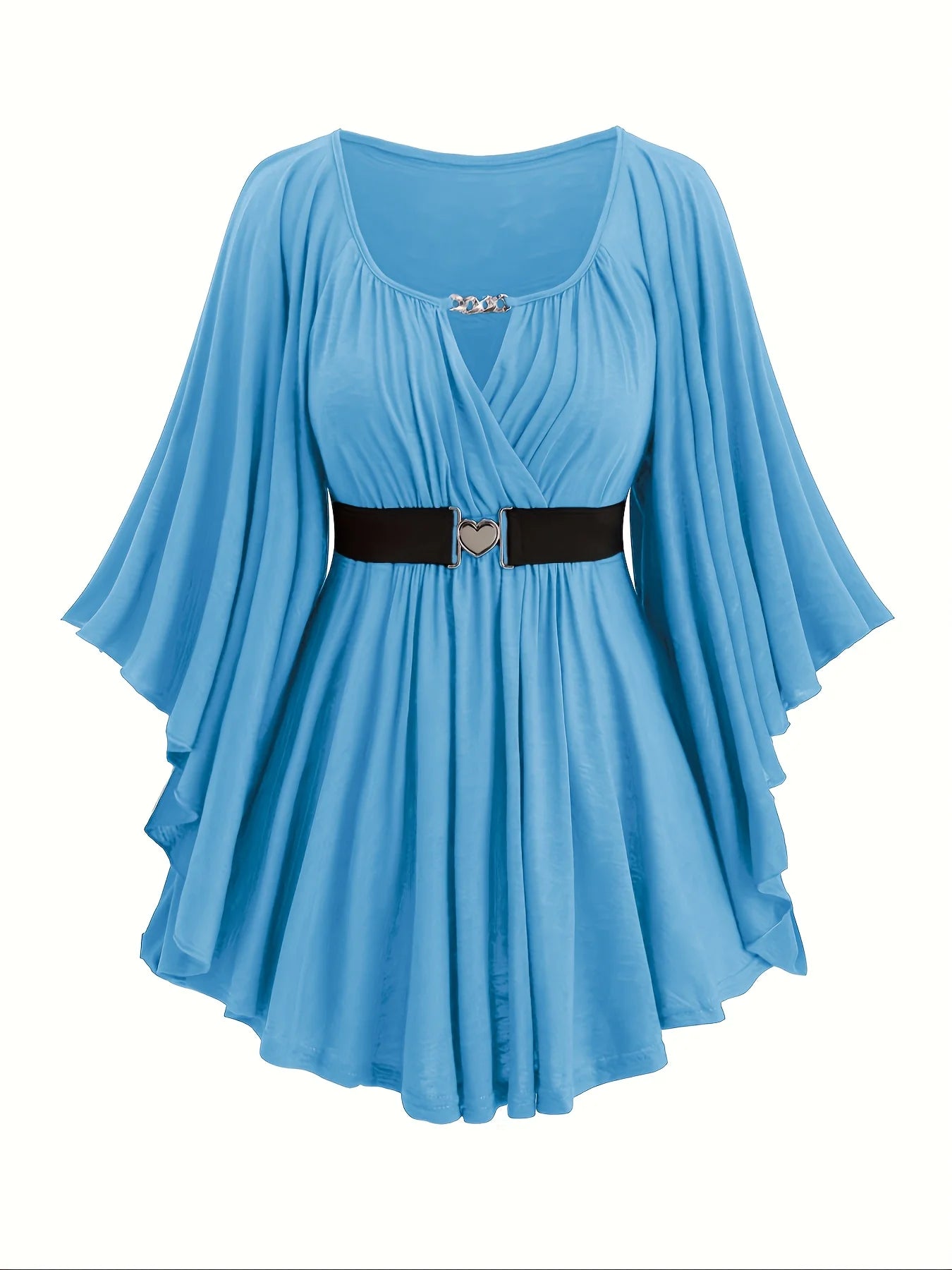 Oversized with an Irregular Hem Heart-Shaped T-shirt