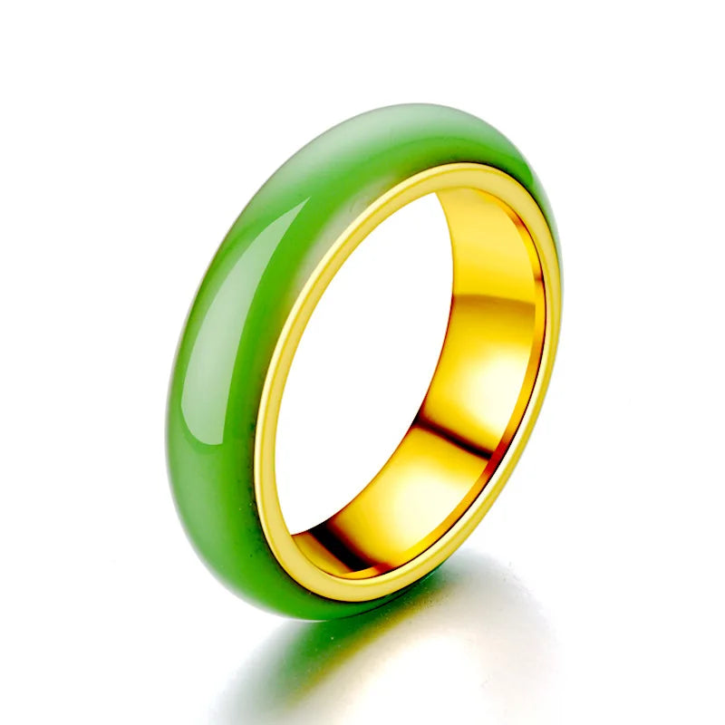 Unique Emerald Color Stainless Steel Rings