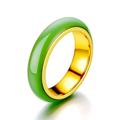 Unique Emerald Color Stainless Steel Rings