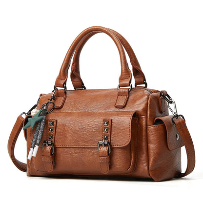 Faux Leather PU Crossbody Shoulder Tote Bag