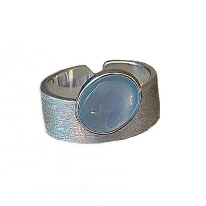 925 Sterling Silver Sparckling Moonstone Minimalist Handmade Ring