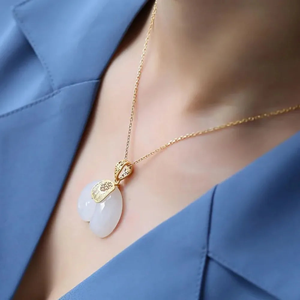 Choker Natural Stone 18K Gold Plated Necklace