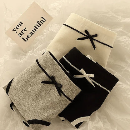 3pcs Full Cotton High Waist Lingerie