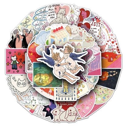 10/30/50pcs Fairy Tale Series Cartoon Aesthetic Stickers