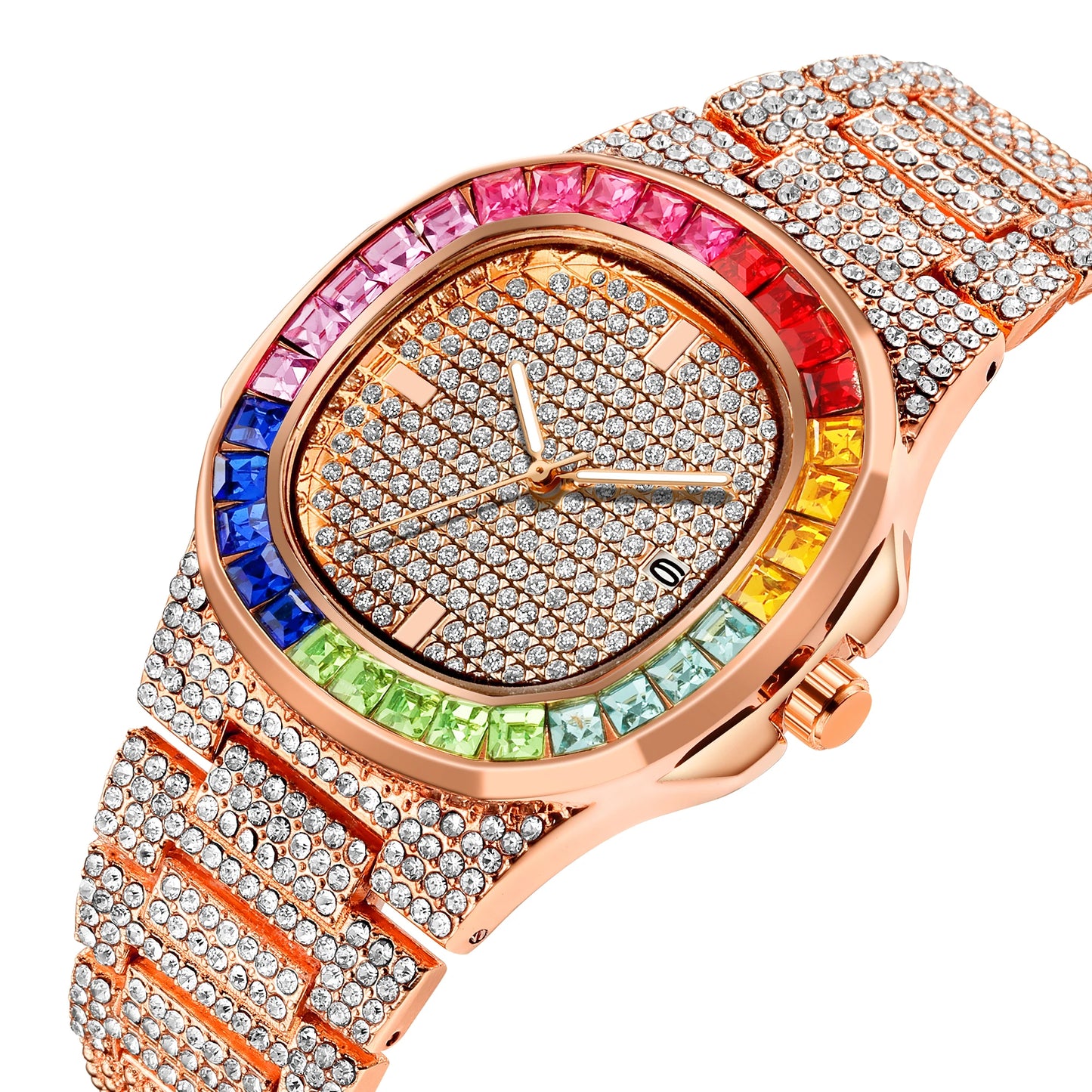 Hip Hop Full Diamond Stainless Steel Watches