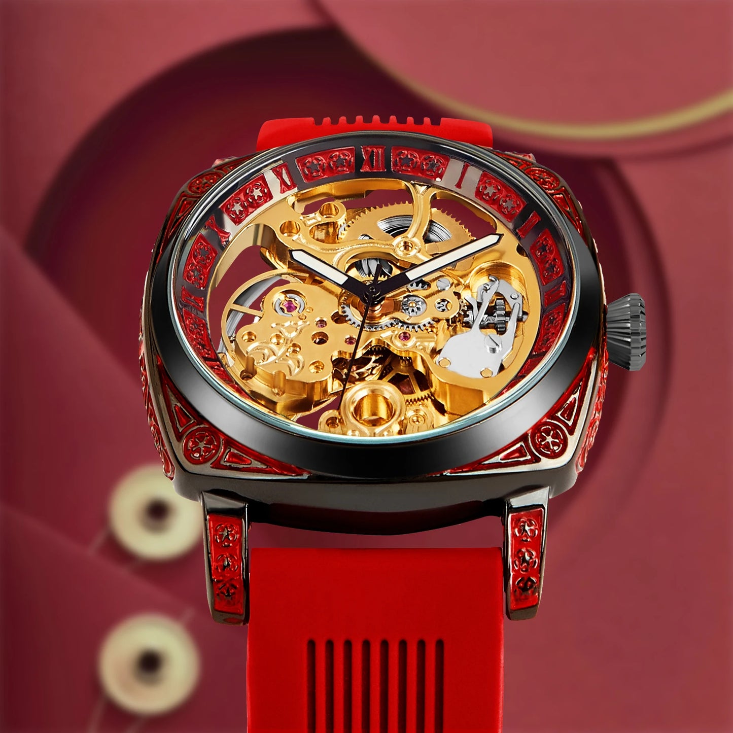 DANA golden carved flowers watch