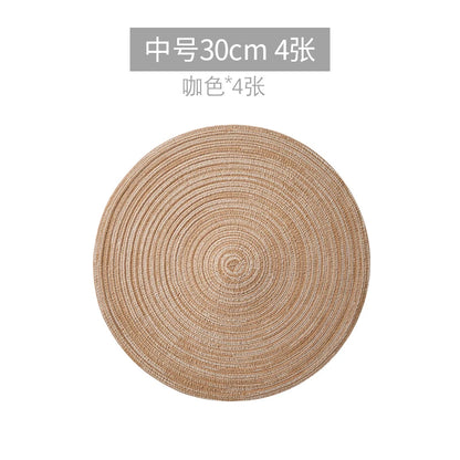 4/6pcs Round Table Mat Woven Bowl Pads