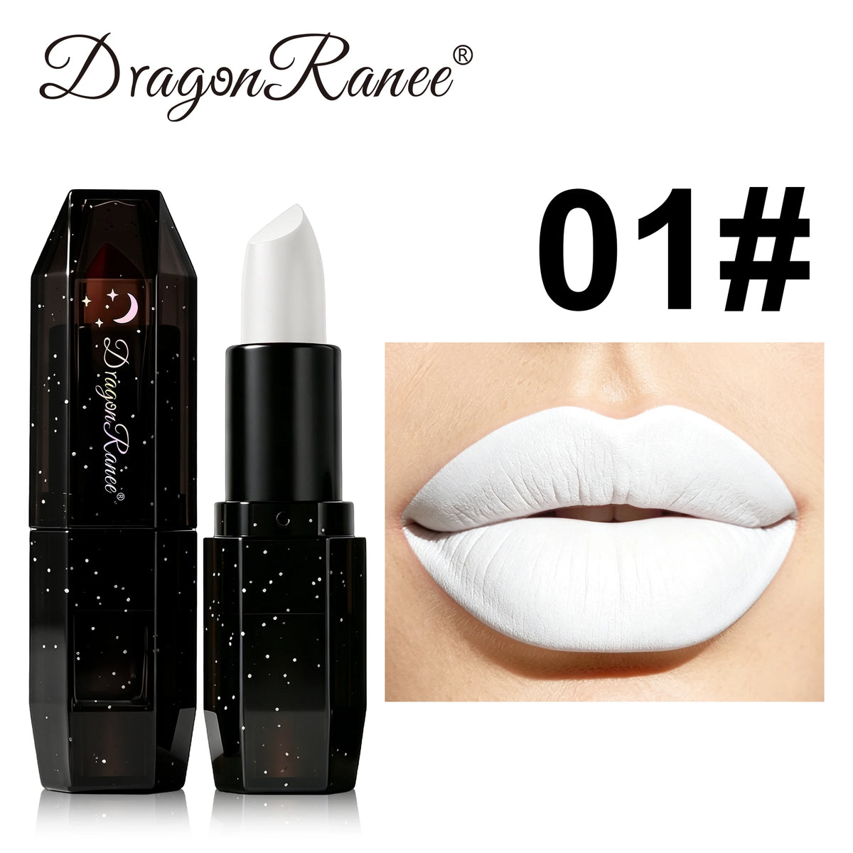 Matte Dark Purple Green Lipstick Waterproof White Black Velvet Lip Stick
