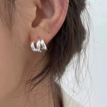 925 Sterling Silver Frosting Hoop Earrings