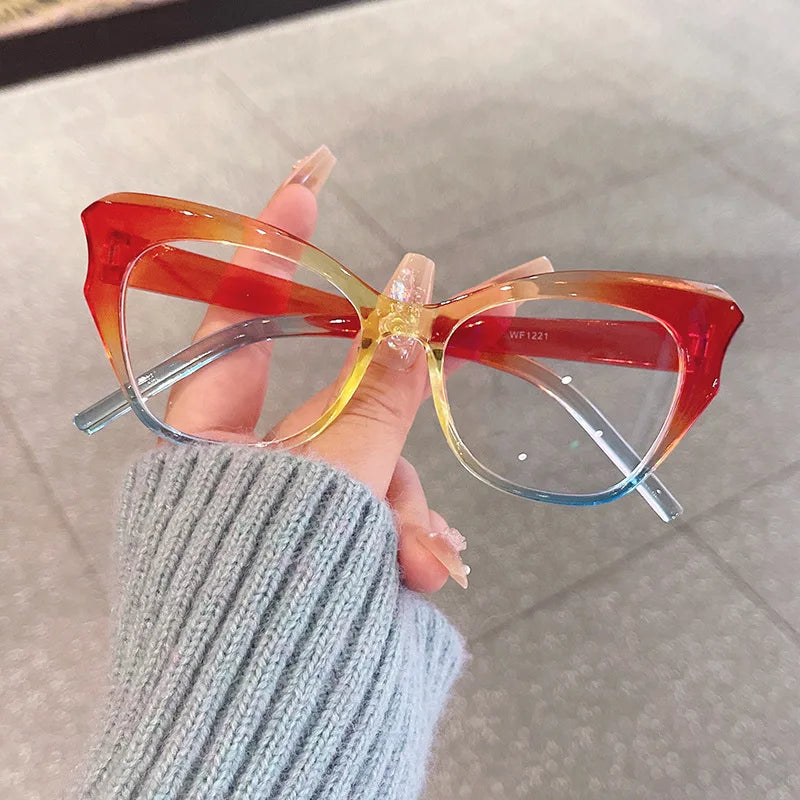 Cat Eye Reading Prescription Eyewear Anti Blue Light Hyperopia Correction Eyeglass