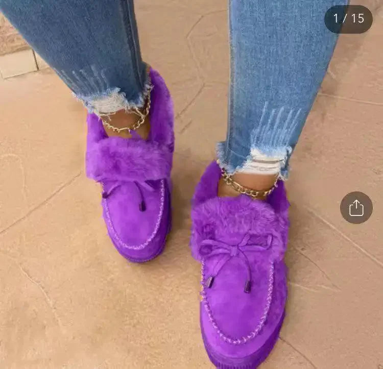 Furry Winter Cotton Casual Flat Short Boots