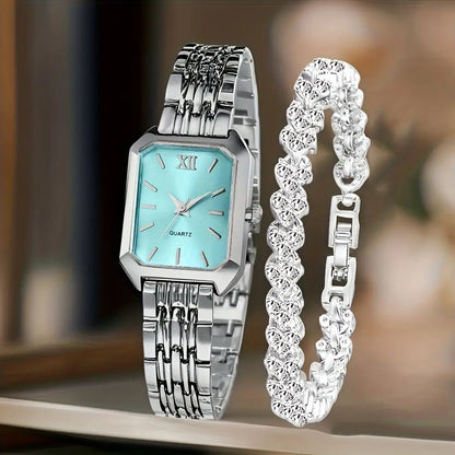Simple and versatile square quartz watch