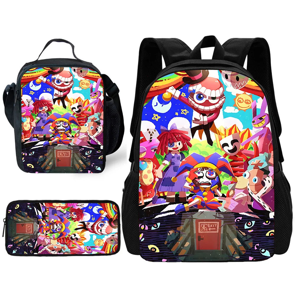 Cartoon A-AmazingS DigitalS Circus Child School Backpack Set